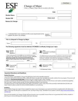 Change of Major form