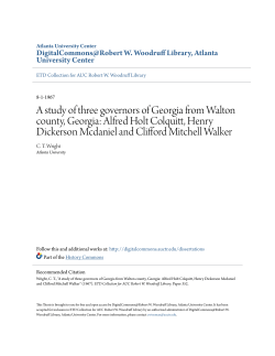 A study of three governors of Georgia from Walton county, Georgia