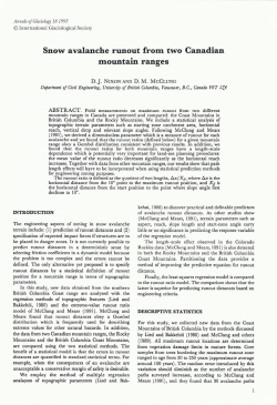 Snow avalanche runout from two Canadian mountain ranges