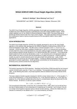 NOAA GOES-R AWG Cloud Height Algorithm