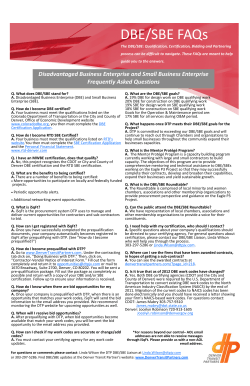 DBE/SBE FAQs - Denver Transit Partners