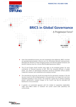 BRICS in global governance : a progressive force? - Friedrich