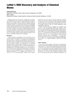 Luther`s 1906 discovery and analysis of chemical waves