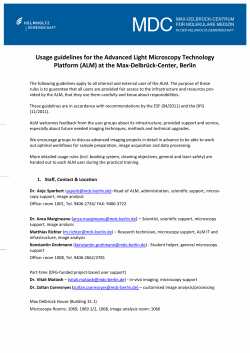 Usage guidelines for the Advanced Light Microscopy Technology