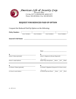 AL - Reduced Paid Up Option - Form 75 RPU
