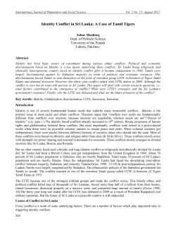 Identity Conflict in Sri Lanka - International Journal of Humanities