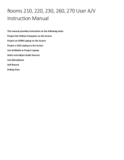 Rooms 210, 220, 230, 260, 270 User A/V Instruction Manual