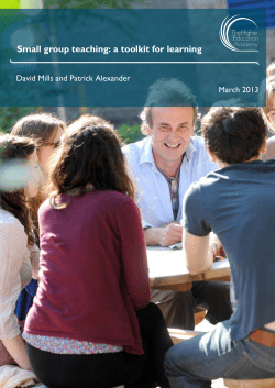 Small group teaching: a toolkit for learning