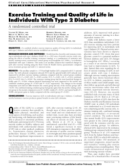 Exercise Training and Quality of Life in Individuals With Type 2