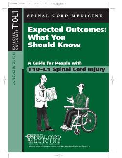 Expected Outcomes T10-L1 - Paralyzed Veterans of America