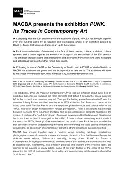 MACBA presents the exhibition PUNK. Its Traces in Contemporary Art