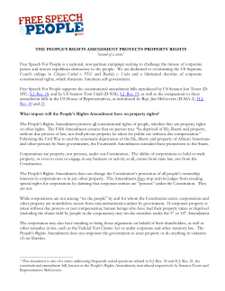 THE PEOPLE`S RIGHTS AMENDMENT PROTECTS PROPERTY