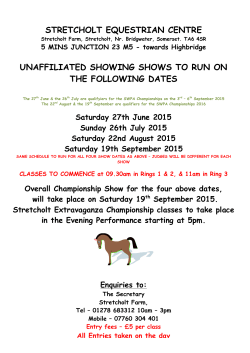 stretcholt equestrian centre unaffiliated showing shows to run on the