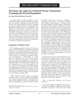 Disclosure and Approval of Related Person Transactions