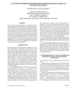 A Cluster Centroid Method for Room Response Equalization at