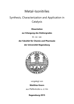 Metal-Isonitriles - Universit&auml;t Regensburg