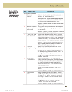 Critical Skills Description 1: Adult/Child 1