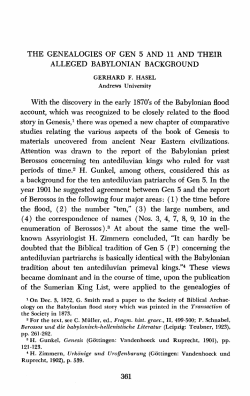 THE GENEALOGIES OF GEN 5 AND 11 AND THEIR ALLEGED