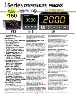 iSeries 1/8, 1/16 and 1/32 DIN Process Meters and Controllers