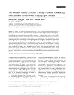 The Stream Biome Gradient Concept: factors controlling - K-REx