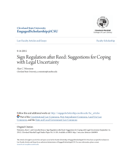 Sign Regulation after Reed: Suggestions for Coping with Legal