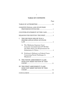 i TABLE OF CONTENTS Page TABLE OF