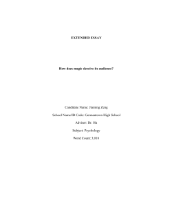 EXTENDED ESSAY How does magic deceive its audience?