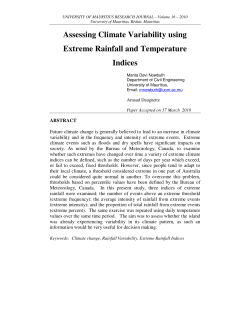 Assessing Climate Variability using Extreme Rainfall and