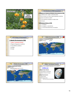 I. Abiotic Environment of WA