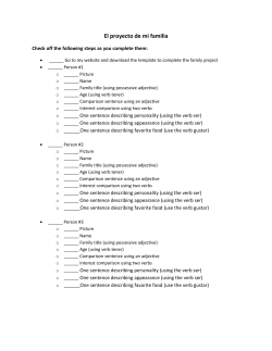 Mi Familia Checklist