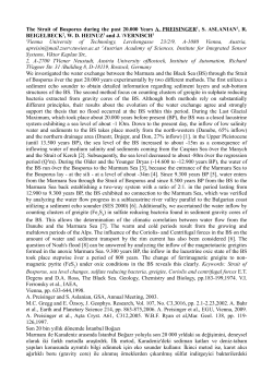 The Strait of Bosporus during the past 20.000 Years A