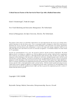 Critical Success Factors of the Survival of Start