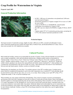 CROP PROFILE for WATERMELONS in VIRGINIA