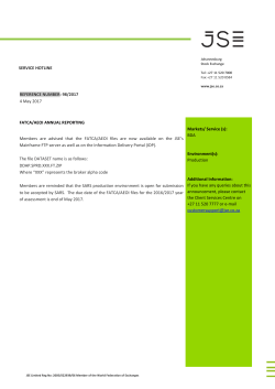 SERVICE HOTLINE REFERENCE NUMBER: 98/2017 4 May 2017
