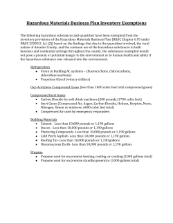Hazardous Materials Business Plan Inventory