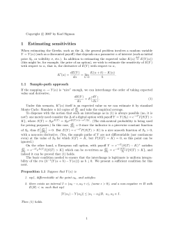 Introduction to estimating sensitivites such as the Greeks