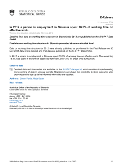 E-Release In 2012 a person in employment in Slovenia spent 76.5