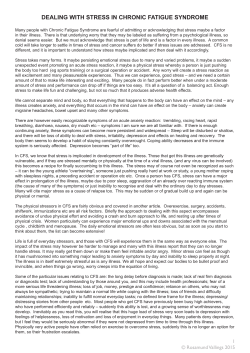 dealing with stress in chronic fatigue syndrome