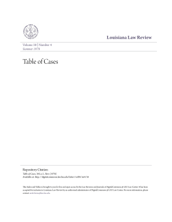 Table of Cases - DigitalCommons @ LSU Law Center