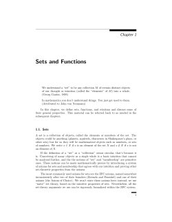 Sets and Functions - UC Davis Mathematics
