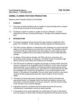 fsa 10/12/04 animal cloning for food production