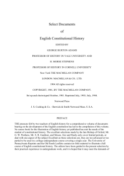 Select Documents of English Constitutional History
