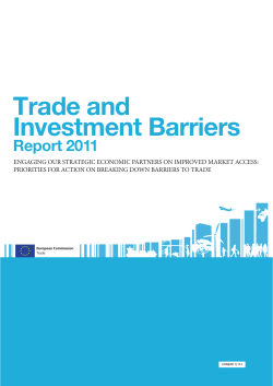 Trade and Investment Barriers Report