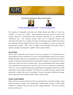 The Road to Retirement: What`s My Number?