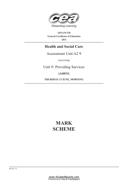 A2 9, Unit 9: Providing Services