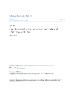 Constitutional Torts, Common Law Torts, and Due Process of Law