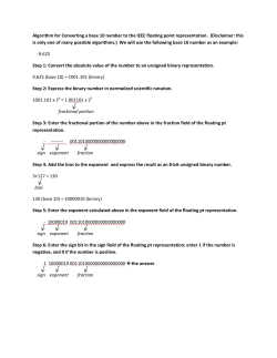 Algorithm for Converting a base 10 number to the IEEE floating point