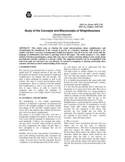 Study of the Concepts and Misconcepts of Weightlessness