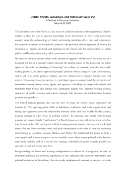 OIKOS: Affects, Economies, and Politics of House-ing