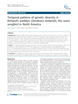 Temporal patterns of genetic diversity in Kirtland`s warblers